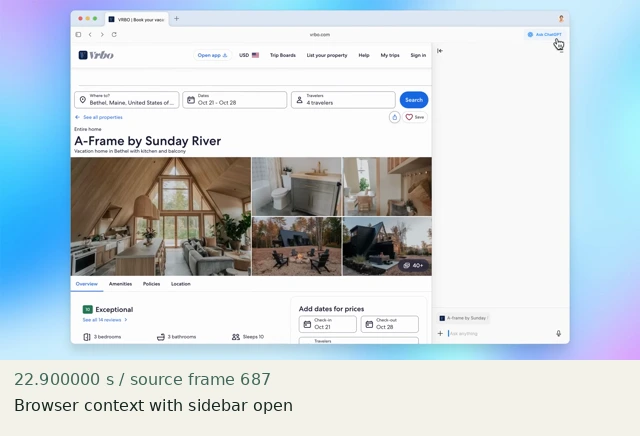 Browser context with sidebar open at source 22.900000 seconds