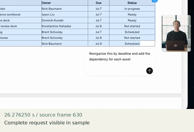 Complete request visible in sample at source 26.276250 seconds