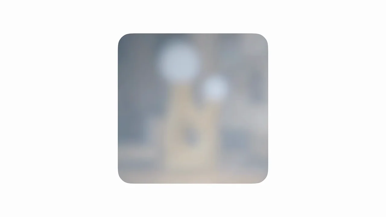 A soft-edged image placeholder resolves toward a result.