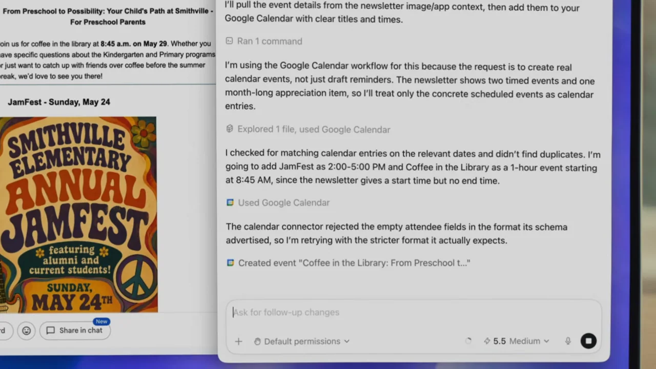 A sidebar task list precedes a document-linked response.