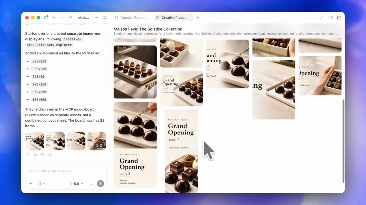 A new board contains multiple aspect ratios and layouts.