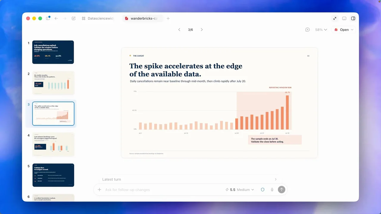 Interior slides show baseline and trend charts.