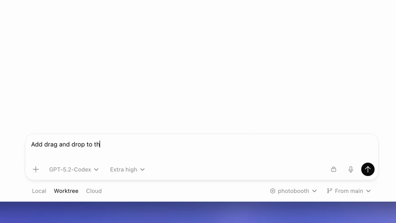 The worktree mode is selected and a task is entered.