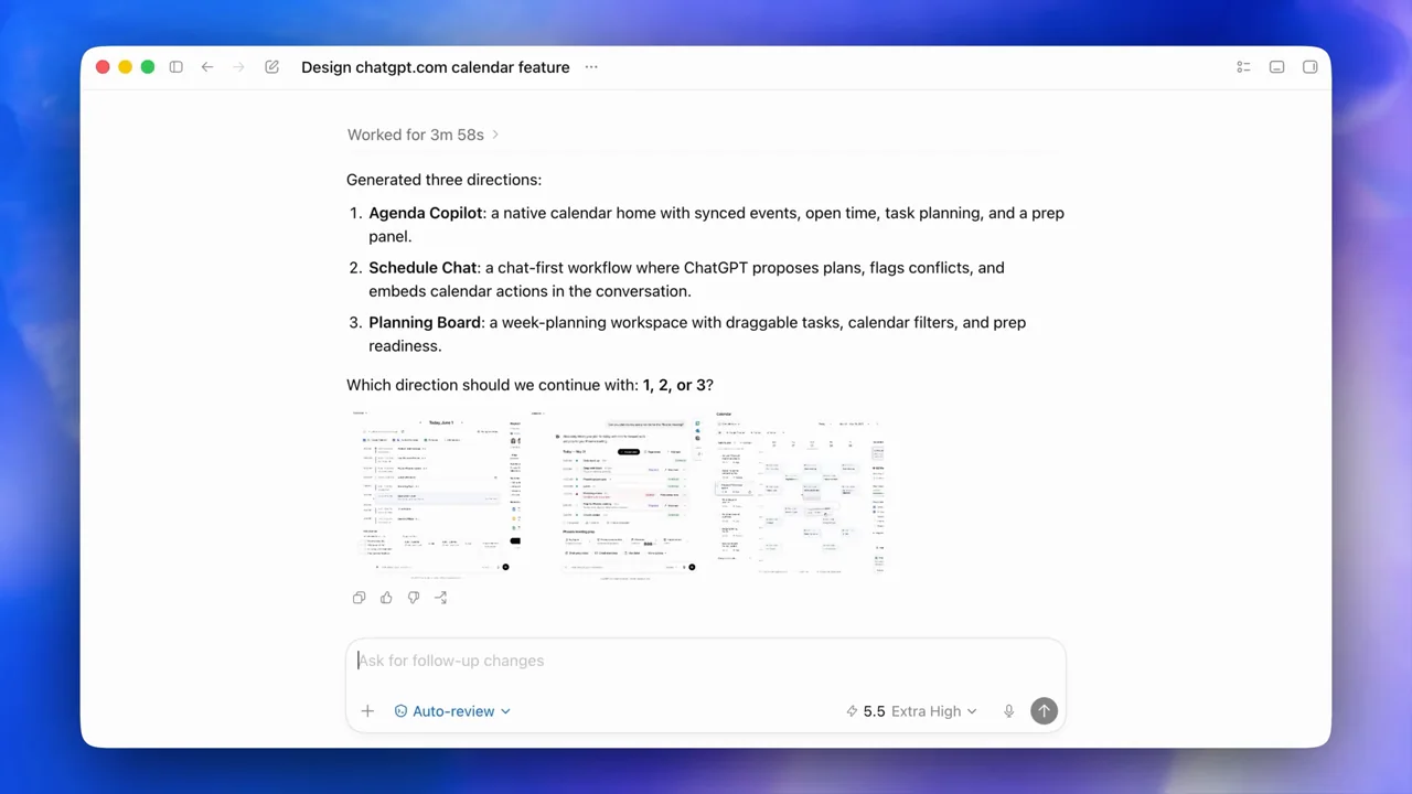 Several visual directions appear as thumbnails beneath explanatory text.