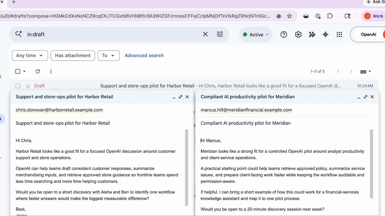 Representative frame from Build sales account strategies and outreach with Codex