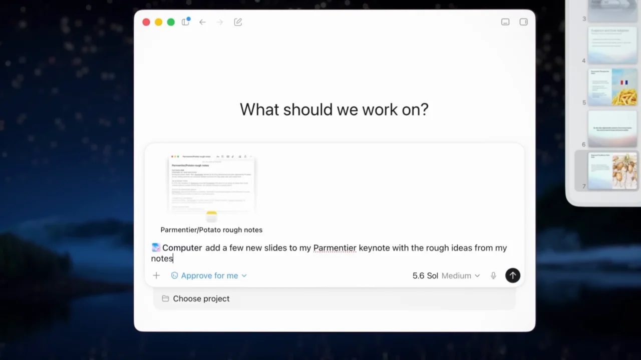 The composer requests slide changes using an attached note.