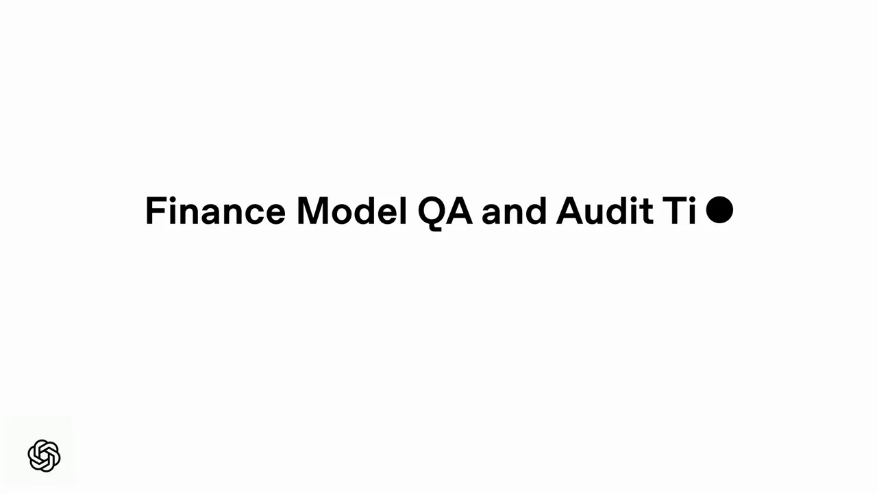 A finance-model audit title introduces the job.