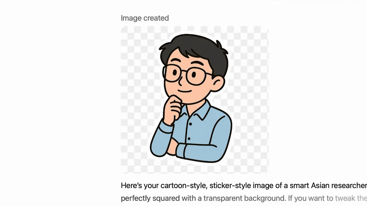 A new cartoon portrait appears on a checkerboard in the conversation.
