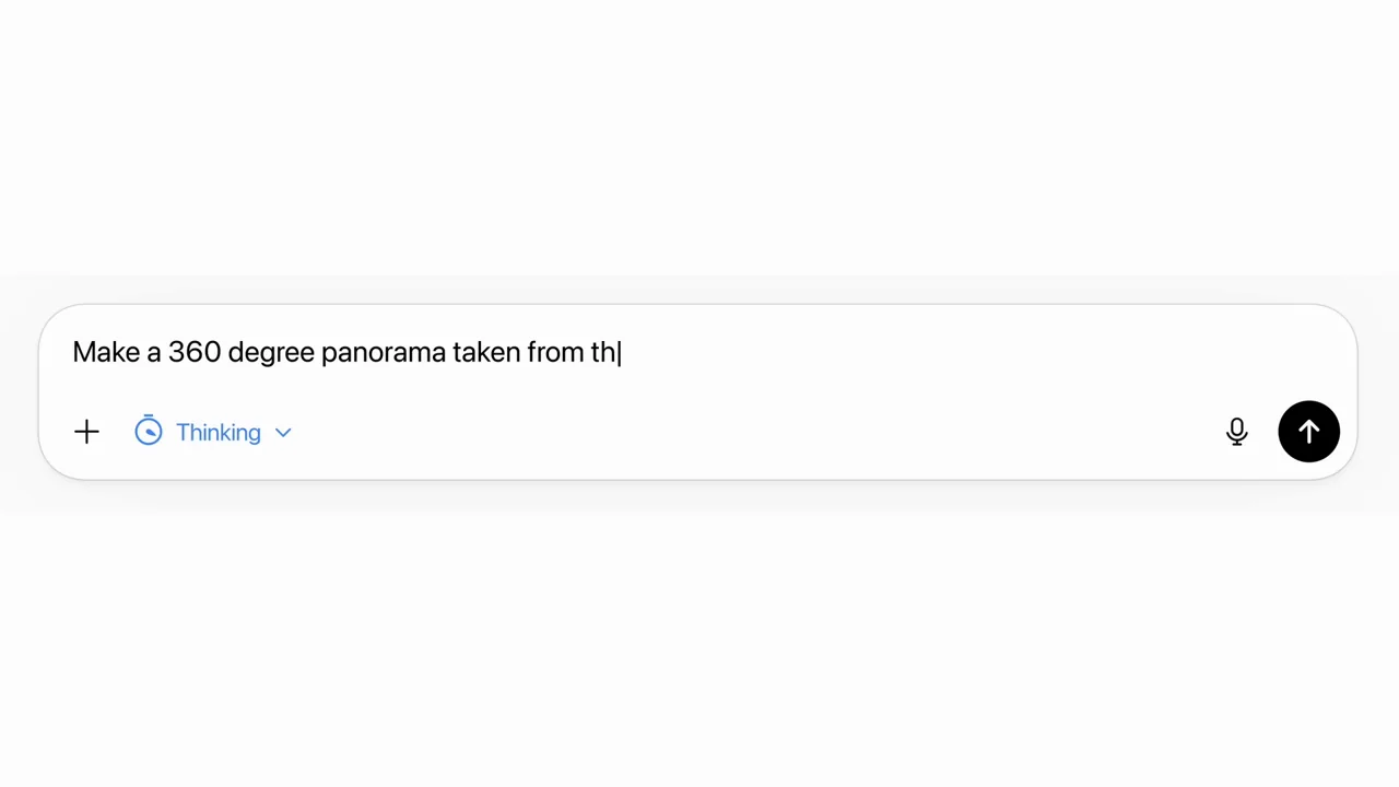 Interview and laptop coverage lead to a panoramic-image prompt.