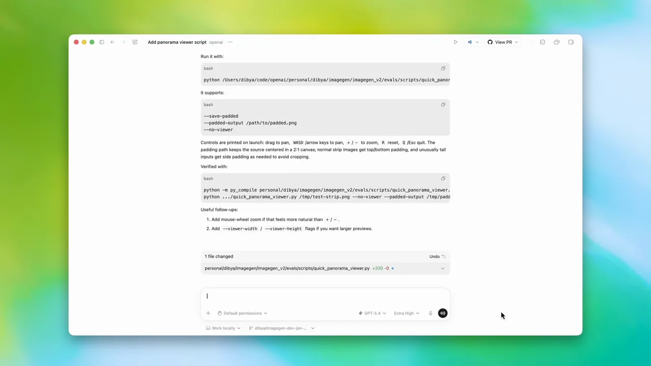 A panorama result is followed by a conversation view.
