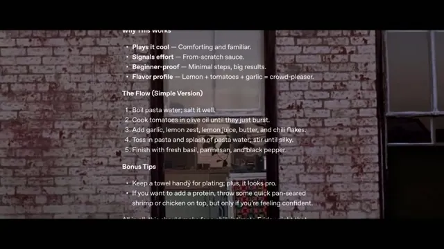 Text over receded window