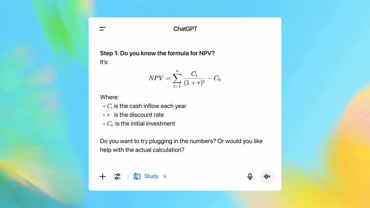 A compact conversation identifies a formula and its variables.