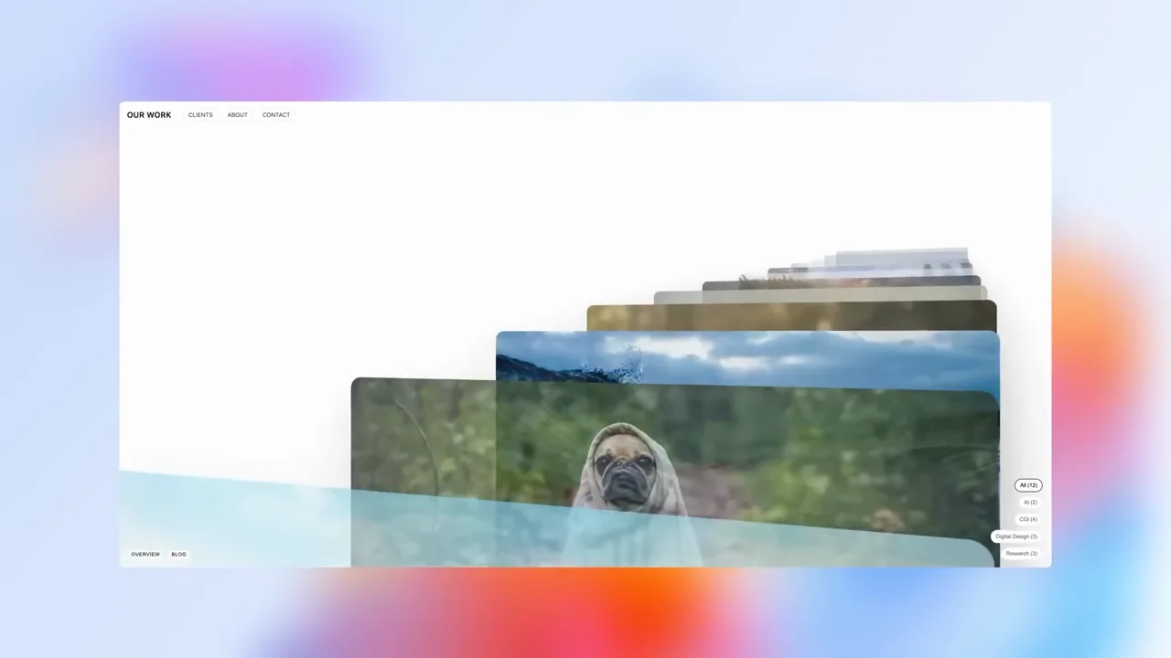 Overlapping product imagery appears in a desktop-style window composition.