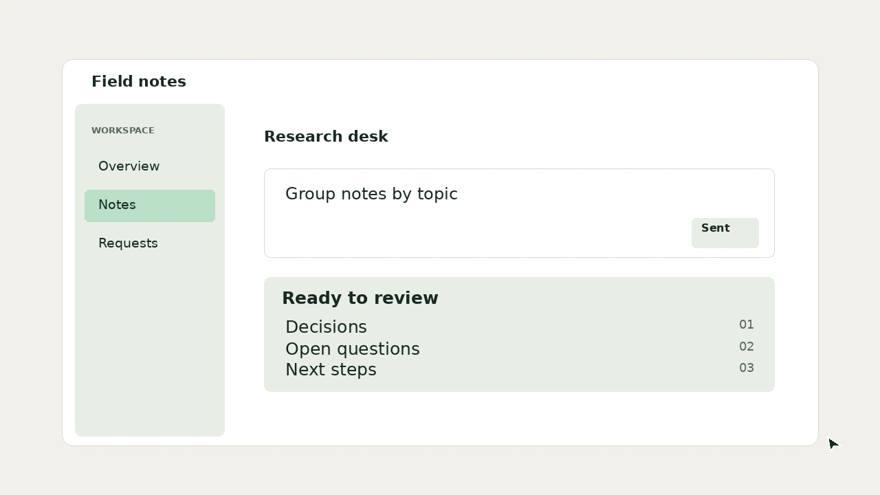 Original neutral interface: a request and its readable grouped result