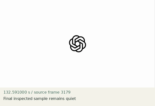 Final inspected sample remains quiet — source frame 3179